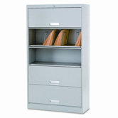 600 Series 5-Shelf Steel Receding Door File, Ltr, 36w x 13-3/4d x 75-7/8h, Gray