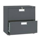 600 Series Two-Drawer Lateral File, 30w x19-1/4d, Charcoal