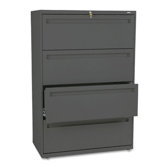 700 Series Four-Drawer Lateral File, 36w x 19-1/4d, Charcoal