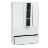 700 Series Lateral File with Storage Cabinet, 42w x 19-1/4d, Light Gray