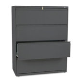 800 Series Four-Drawer Lateral File, 42w x 19-1/4d, Charcoal