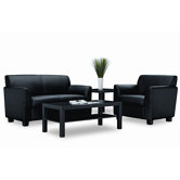 Basyx Tailored Leather Reception 2-Cushion Loveseat