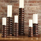 Short Stacked Plate Candle Holder