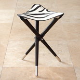 Elegant Cowhide Camp Stool