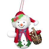 Snowman with Basket Ornament