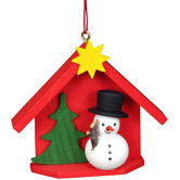 House with Snowman Ornament