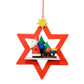 Santa in Red Star Ornament