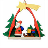 Santa and Sled Arch Ornament
