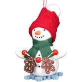 Snowman with Gingerbread Ornament
