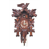 Cuckoo Clock with Leaf Detail and Walnut Finish