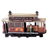 Tin Wind Up Tram Car
