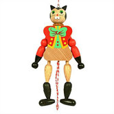 Wooden Cat Jumping Jack Toy