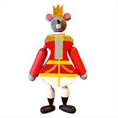 Wooden Mouse King Jumping Jack Toy