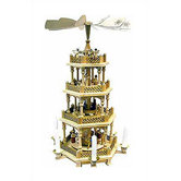 4 Tier Natural Wood Nativity Scene and Angels Pyramid