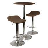 Kallie 3 Piece Pub Table and Stools Set in Cappuccino