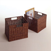 Set of 2 Espresso Small Storage Baskets