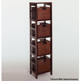 Espresso 4 Section Storage Shelf