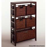 Espresso Wide 3 Section Storage Shelf