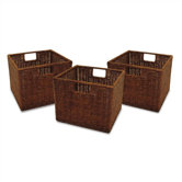 Espresso Wicker Basket Set