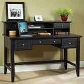 Bedford Executive Writing Desk and Hutch Set with 3 Drawers on Writing Desk