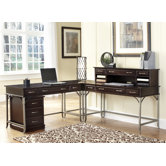Bordeaux Corner "L" Desk and Mobile File