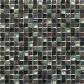 Flare Series 12" x 12" Mixed Glass and Stone Mosaic in Black