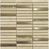 Fusion Series 12" x 12" Mixed Metal Glass Marble Mosaic