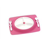 Mate Stay-Put Place Mat and Plate in Raspberry Pink
