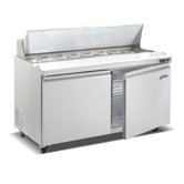 15.1 Cubic Ft. Stainless Steel Two Door Salad Prep Table Refrigerator