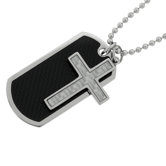 Stainless Steel Cross and Dog Tag Pendant
