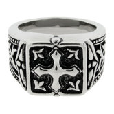 Men's Stainless Steel Cross Ring