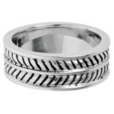 Men's Stainless Steel Striped Band