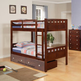 Deco Twin over Twin Bunk Bed with Built-In Ladder