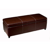 Philostrate Leather Storage Ottoman Bench