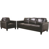 Baxton Studio Arianna Two Piece Leather Sofa and Chair Set