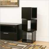Baxton Studio Judson Modern Rotating Cube Display Shelf in Dark Brown