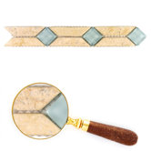 Borders 1-3/8" x 10" Glacier Mountain Glass Tile in Atlantic Shore