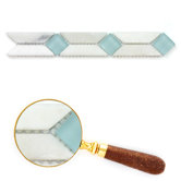 Borders 1-3/8" x 10" Glacier Mountain Glass Tile in Glacial River
