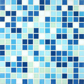 Tesserae Blends 12-7/8" x 12-7/8" Tesserae Glass Tile in Pacific Lagoon