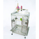 Large Stainless Steel Play Top Bird Cage with Bird Toy Hook