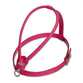 Fashion Soft Leather Dog Harness in Fuchsia