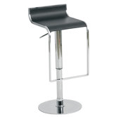 Alexander Adjustable Bar Stool in Black Leather