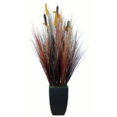 48" Silk Contemporary Onion Grass Plant with Planter