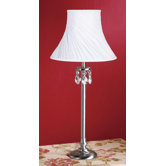 23.63" x 11" Kimberly Table Lamp with Classic Shade in Satin Nickel