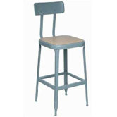 Stool with Wood Seat and Back