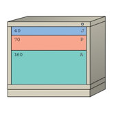 Desk High Standard Cabinet with 5 Drawers: 30" W x 28 1/4" D x 26 7/8" H