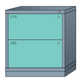 Bench High Standard Cabinet with 5 Drawers: 30" W x 28 1/4" D x 33 1/4" H