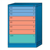 Counter High Standard Cabinet with 8 Drawers: 30" W x 28 1/4" D x 44 1/4" H