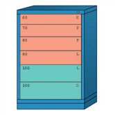 Counter High Standard Cabinet with 6 Drawers: 30" W x 28 1/4" D x 44 1/4" H