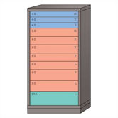 Eye-Level High Standard Cabinet with 11 Drawers: 30" W x 28 1/4" D x 59 1/4" H